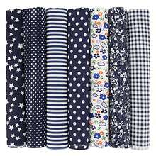7pcs Cotton Fabric DIY Patchwork Materials, Scrap Fabric Pack, Suitable For DIY Patchwork, Quilting, Patchwork Pillow And More - Dark Blue - View 6