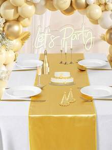Bộ 6/12 khăn trải bàn bằng vải satin kích thước 28*275cm, chất liệu mềm mịn, thích hợp cho đám cưới, tiệc tùng, sinh nhật, lễ hội, lễ tốt nghiệp, tiệc cô dâu, kỷ niệm và các dịp khác. - Nhiều màu - Xem 4
