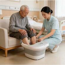 Bañera plegable de 1 pieza para el hogar, calentador de pies spa masajeador, terapia infrarroja pie spa masajeador, - Gris - Ver 7