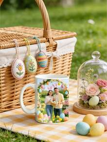 1pc Custom Photo Easter Mug – Personalized Easter Theme Coffee Cup, Cute Spring Holiday Design, Unique Easter Gift, Daily Use Mug & Warm Memory Keepsake - Multicolor - View 6