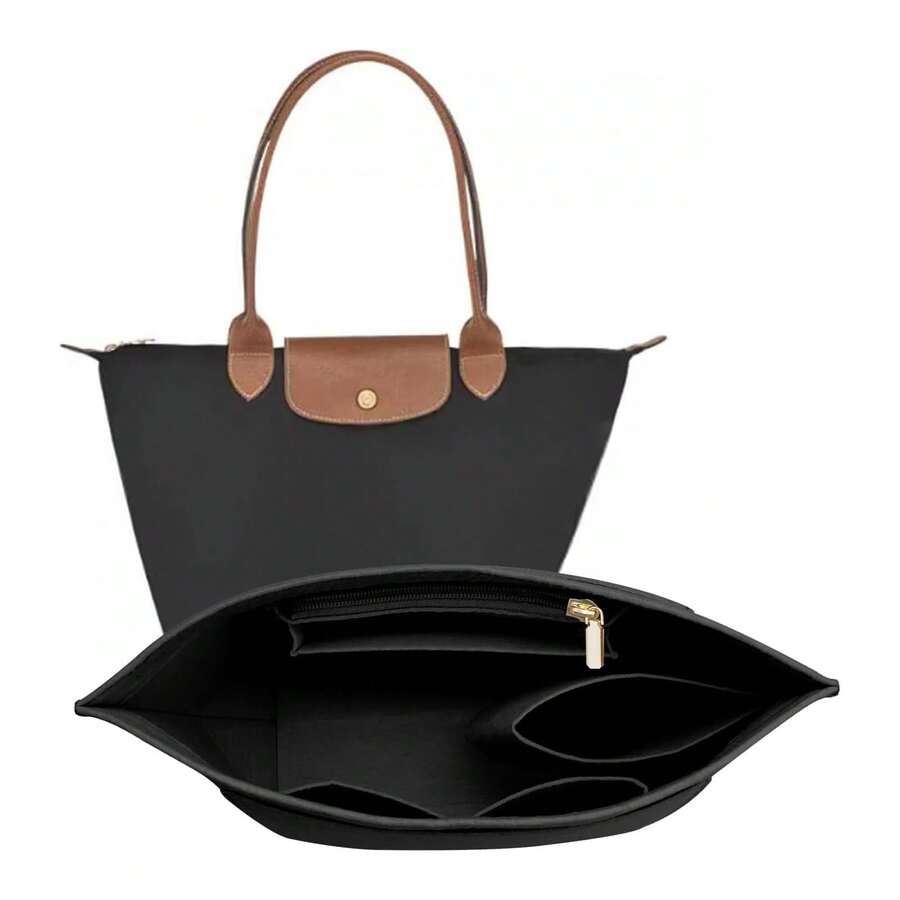 2025 Autumn/Winter New Multi-Functional Handbag Organizer Bag, Handbag Insert Liner, Organizer Bag Liner, Multi-Pocket Design, Multi-Layer Storage, Felt Material, Zipper Design, Anti-Theft, Privacy Protection - Multicolor - View 1