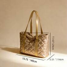 New Large Capacity Diamond Quilted Dual Handle Women's Shoulder Bag, Lightweight And Portable, Suitable For Summer Outdoor Travel, Comes With Animal Pendant Decoration, Essential Travel Backpack - Multicolor - View 3