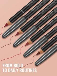 Pudaier 哑光裸色唇线笔，奢华丝绒柔滑唇膏，持久不晕染，适合勾勒唇形和填充唇部 - 01 - 查看 4