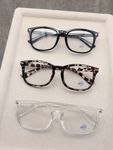 1/3pcs Anti-Blue Light Glasses, Suitable For Computer Reading/Gaming/TV/Mobile, Unisex, Relieve Eye Fatigue, Multiple Colors Available (Black Glasses, Leopard Print Glasses, Transparent Glasses, Etc.) - Nhiều màu - Xem 2
