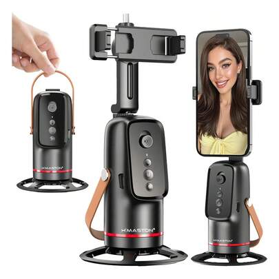 Selfie Stick Tripod 360° AutoFace Tracking,Pan-Tilt,para transmissão ao vivo e selfie suporte de celular IA Câmera  ZB09