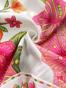 Đầm nghỉ mát phong cách Bohemian màu trắng thanh lịch, họa tiết hoa và sọc, viền xếp ly, cài cúc phía trước, kiểu dáng thanh lịch, màu trắng. - trắng - Xem 3