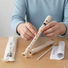 Flauta de color beige para estudiantes, fabricada con material ABS ecológico, adecuada como instrumento de aprendizaje para principiantes. - Beis - Ver 7