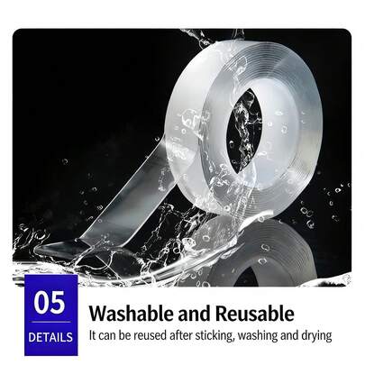 Băng keo hai mặt rộng 2cm, băng keo xốp trong suốt đa năng có thể tái sử dụng, thích hợp để dán các vật dụng gia đình.