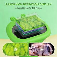 Kids Microscope Pocket Microscope -1000X Portable Microscope For Kid | Photo And Video Mini Microscopes | 2'' Digital Little Scientist Microscopes For 3-10 Age Years Old Boys Girls Toys Gifts - Green - View 5