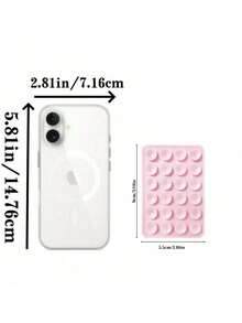 1pc Double-Sided Silicone Phone Suction Cup Accessory, Strong Suction Phone Holder, Free Sticky Mobile Phone Handle, Finger Grip, Suitable For Selfie And Video - Multicolor - View 4