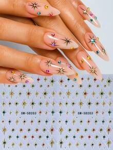2 miếng dán móng tay hình ngôi sao 5D nổi bật, màu sắc rực rỡ, thiết kế nghệ thuật móng tay tự dính, phong cách Y2K, trang trí móng tay, dụng cụ làm móng. - Nhiều màu - Xem 11