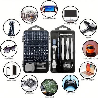 RFVUC 115-In-1 Precision Magnetic Screwdriver Set, Smartphone, Computer, Watch Repair Tools, Multifunctional Disassembly Tools For Home Electrical Work