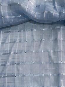 Voile Fabric Checkered Curtain | Checkered Voile - Curtains, General Decorations - Baby Blue 14 - View 1