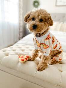 CuteBone 1pc Pizza Pattern Pet , Casual Loungewear - Multicolor - View 5
