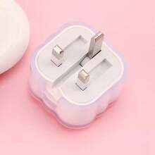 可爱领结充电器保护壳，兼容苹果18-20W、英规20W快充适配器，防碎透明保护壳，适用于手机、iPad、三角插头充电器 - 彩色 - 查看 9