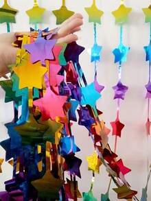 2pcs Colorful Alien Star Shaped Birthday Party Backdrop Curtain, Gender Reveal Party Hanging Decor, Birthday Party Room Decoration, Baby Shower Party Wall Background, Gender Reveal Party Wedding Birthday Photo Booth Props, Birthday Party Decor Wedding Decor New Year Background Decoration, Birthday Hanging Decoration, Baby Shower Gift, Baby Shower Decoration, Gender Reveal Decoration - Colorful Alien Stars - View 11