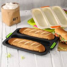 French Bread Toast Mold, Silicone Material Heat Resistant Non-Stick, Stable With Surrounding Frame, Suitable For DIY Breakfast Bread Baking In Oven Or Air Fryer - Black - View 16