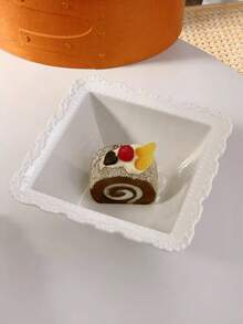 1Pc 6-Inch Totem Relief Plate Square Bowl Tableware Set, Retro Style Dining Plate, Western Style Home Flat Plate, High-End Feeling, Light Luxury Plate,It Is Suitable For Salad, Soup, Lamian Noodles, Noodles, And Various Snacks, Foods Or Main Dishes - Multicolor - View 6