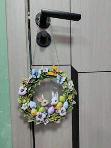 1pc 2D Acrylic Planar Rabbit Catcher, Colorful Window Hanging, Acrylic Signage, Holiday Gift, Bohemian Theme, Spring Signage, Animal Decor - Multicolor - View 3