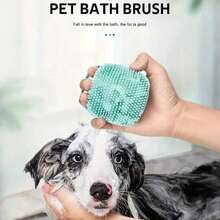 Pet Bath Brush - Dedicated Pet Bathing Tool - Silicone Bath Massage Brush Comb - Built-In Shampoo Dispenser Massage Bath Brush - Dual-Function Massage Comb And Cleaning Tool, Ergonomic Handle, Detachable Brush Head, Wet And Dry Use, Massage Silicone Bath Comb With Shampoo Storage Function - Durable Silicone Material, Harmless Materials, Convenient Bath Brush, Can Be Opened To Dispense Shampoo. - Multicolor - View 3