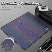 ATTACK SHARK CM03 电竞游戏鼠标垫，大号光滑彩虹幻彩薄膜鼠标垫，防水，防滑橡胶底座，微针织包边，450x400x4毫米 - 彩色 - 查看 4