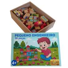 Little Engineer Building Blocks Set With 50 Pieces In MDF And Organizer Box - Nhiều màu - Xem 5