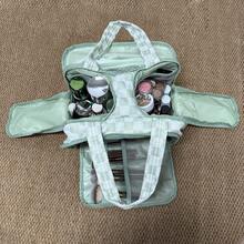 Checkered Toiletry Bag For Women,Large Capacity Waterproof Makeup Bag,Multi-Partitions Plaid Cosmetic Organizer,Wide-Open Travel Handbag - 綠色 - 查看 4