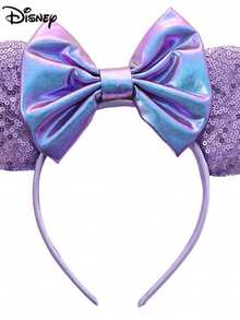 1pc Disney Sequin Bow Headband, Suitable For Disney Parks, Themed Parties, Birthdays, Classic Character Design, Great As Valentine's Day Gift - Multicolor - View 4