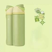 24oz /32oz Stainless Steel Insulated Water Bottle With Straw, Portable Coffee Mug Suitable For Hot & Cold Drinks, Fitness And Cycling Water Bottle, Leak-Proof Lid Travel Cup For Camping, Hiking, Driving, Outdoor Activities - D-綠色 - 查看 4