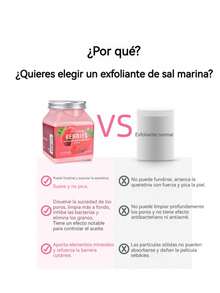 Exfoliante corporal de frutas vegetales de 500 g para limpieza profunda, exfoliación y suavizado de la piel; exfoliante de sales de baño - arándano - Ver 2