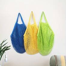 3Pcs Lightweight Woven Handbag Open-Top Solid Color Casual Elegant Carrier For Beach Shopping Everyday Use AU - Purple / White / Brown - View 7
