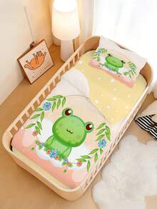 1 Set Of Baby Duvet Cover Set, Cute Frog Pattern Duvet Cover, Polyester Material, Digital Printing, Suitable For Baby Crib, All Seasons, Gifts, Babies. - Multicolor - View 2