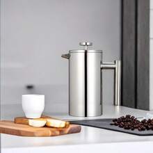 French Press Coffee Machine 600ml, Double-Layer Insulated French Press Coffee Press Stainless Steel Travel Camping (2-4 Cups, 20 Ounces) - Multicolor - View 4