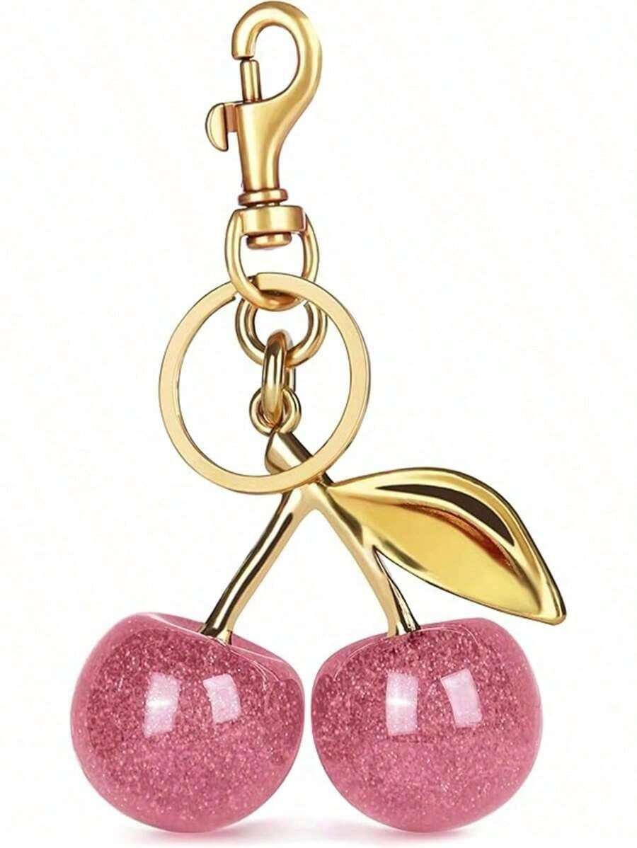 1pc Cherry Bag Charm Purse Charms Keychain- Car Cherry Accessories Keychian Gifts For Women Christmas Gifts For Women Valentine Bag Gifts For Women (Size 4. 3inches/10. 92cmX2. 6inches/6. 6cm Cherry Size 1. 18inches/3cm) Bag Charms Car Accessories Teacher Friend Sister Gift Ideas HFKH - 金色+玫瑰粉 - 查看 1