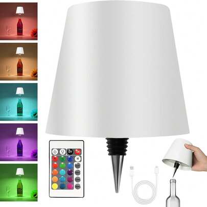 1/2-Pack ABS Material 3-Color Adjustable USB Rechargeable LED Bottle Lamp, Modern & Minimalist Bedside Table Lamp, Premium Bedroom Light, Decorative Lighting For Dining Room, Desk, Bar, And Gift