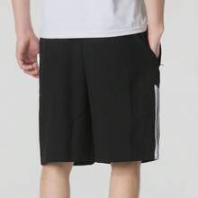Adidas Future Icons Woven Shorts, Men's Three-Striped Color-Blocked Woven Casual Shorts - Black - View 4