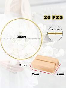 20pcs Metal Floral Hoop Centerpiece For Wedding 30cm - A - 查看 2