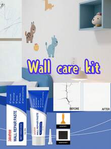 Wall Care Kit - Home Wall Stain, Graffiti, Renovation, Peeling Paint, Crack Repair Paste - A - View 1