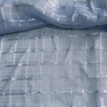 Voile Fabric Checkered Curtain | Checkered Voile - Curtains, General Decorations - Baby Blue 14 - View 3