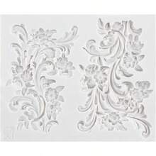 Baroque Style Fondant Molds Curlicues Scroll Lace Fondant Silicone Mold Flower Lace Mold Chocolate Candy Cake Decoration Cupcake Toppers Polymer Clay Gum Paste - Gray - 查看 9