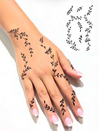 وشم مؤقت قابل للغسيل، وشم على شكل ورقة حمراء على الشكل Y2K للأيدي، مقاوم للماء والعرق، مناسب للأشخاص، عيد الحب، المهرجانات، الحفلات، الأعراس