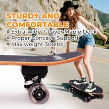 Nattork Complete Skateboards 29" X 9" Youth Cruiser Skateboard For Beginners Double Kick Deck Concave Girls Or Boys Skateboard - Black Hole - View 5