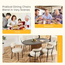 OLIXIS Dining Chairs Set Of 2, Mid Century Modern Chair Round Upholstered Curved Backrest, Kitchen Vanity Living Room Chairs With Black Metal Legs, Green - 白色 - 查看 7