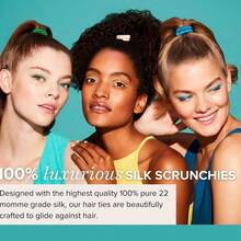 6条装100%桑蚕丝发圈，桑蚕丝细款弹力发绳，22姆米桑蚕丝发圈套装，女士卷发/细发适用，Srevela - 藕粉色 - 查看 7