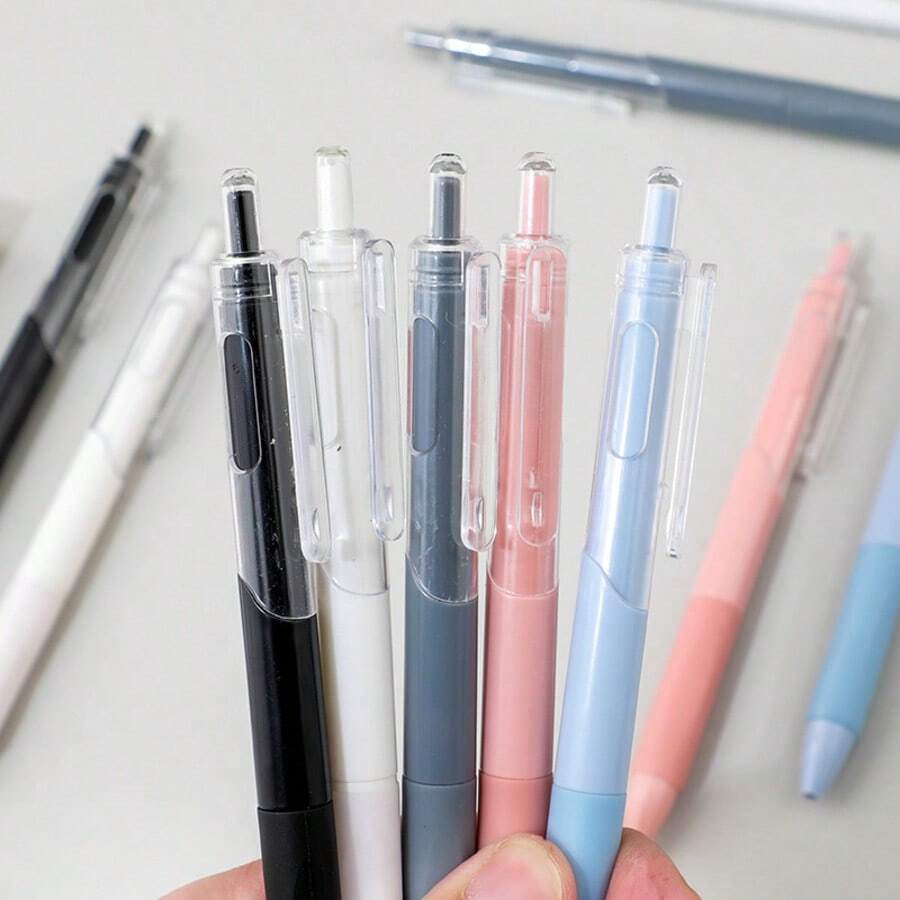 10pcs High-Quality Neutral Pens, Quick-Drying Retractable Ballpoint Pens, Suitable For Students And Exams - Sets - View 1