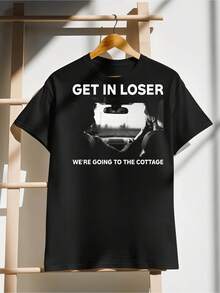 Heated Rivalry, Im Coming To The Cottage Tee Get In Loser We're Going To The Cottage M11109 T-Shirt - Black - View 1