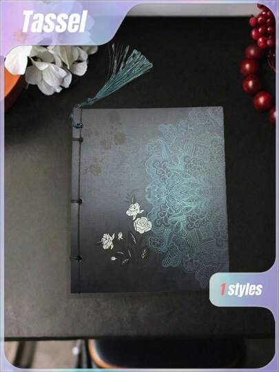 Retro Notizbuch mit chinesischem Quasten-Stil, vintage dickes Rindsleder-Tagebuch, Geschäfts-Notizbuch, Skizzenbuch, Memo-Block, unverzichtbar für die Schulanfang