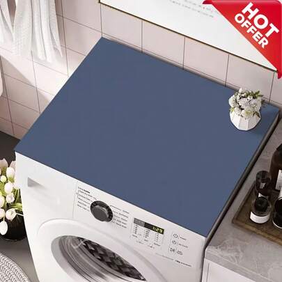 1pc Minimalist Laundry Room Washing Machine Mat/Cover Mat, Absorbent/Drying Mat, Multi-Purpose Drainage Mat, Dryer Top/Anti-Dirt Mat, Kitchen Bathroom Decorative Accessories - Dustproof, Moisture-Absorbent, Durable, Protects Household Appliances