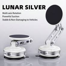 WOWSSYO 360° einstellbare Vakuum-Saugnapf Magnetische Autohalterung, kompatibel mit iPhone Magnetladung und Android Geräten, stoßfest und stabil, verwendet N52 Hochleistungsmagnet, unterstützt Quer- und Hochformat, faltbares Metallarmdesign - mehrfarbig - Übersicht 9