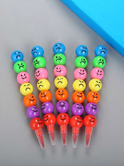 Colorful Cartoon Multi-Expression Round Combination Highlighter Brightly Designed For Art Writing Perfect School Supplies, Birthday, Christmas, Halloween Gifts, Cute Mini School Supplies.